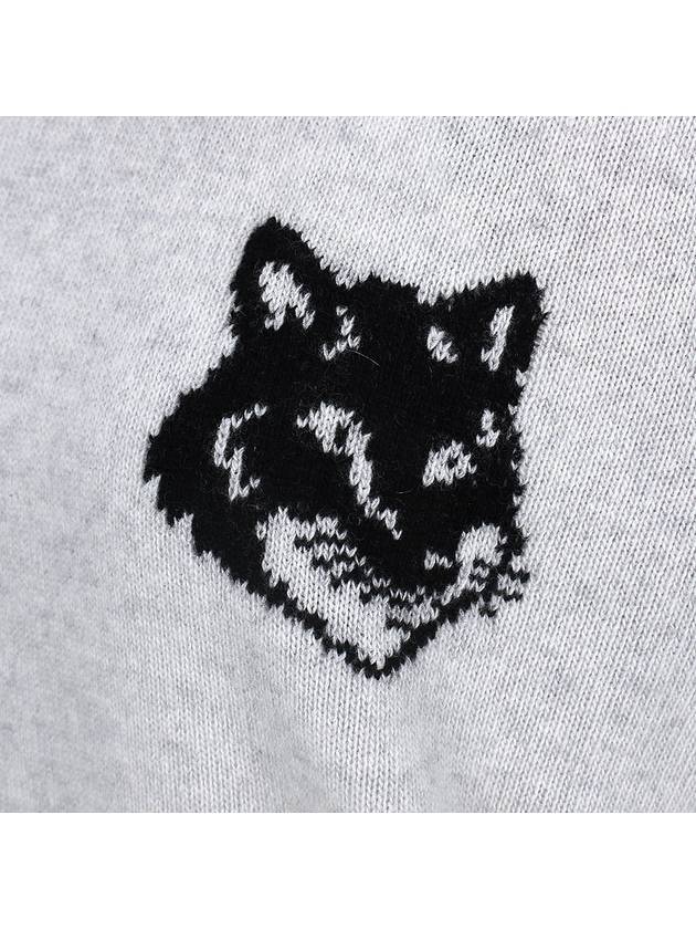 Fox Head Intarsia Comfort Knit Top Light Grey - MAISON KITSUNE - BALAAN 7