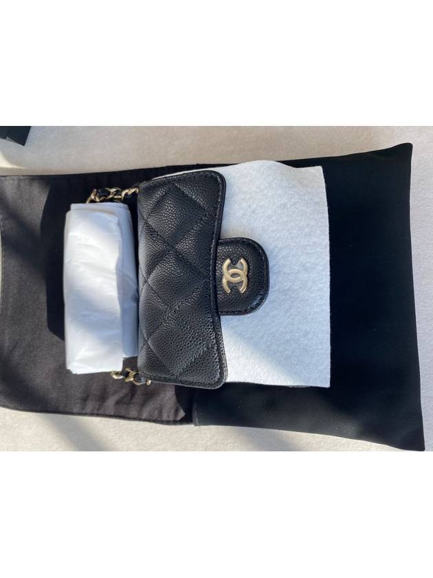 Women s Classic Logo Caviar Chain Mini Cross Bag Black - CHANEL - BALAAN 4