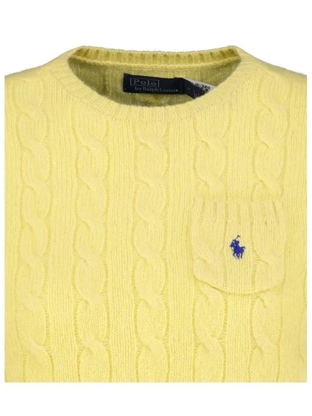 Polo Pony Cable Knit Top Yellow - POLO RALPH LAUREN - BALAAN 5