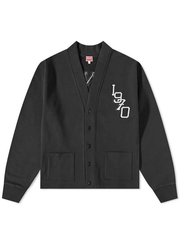 Varsity Jungle Tiger Embroidered Cotton Cardigan Black - KENZO - BALAAN 2