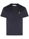 Logo Patch Short Sleeves T-Shirt Navy - STONE ISLAND - BALAAN 1