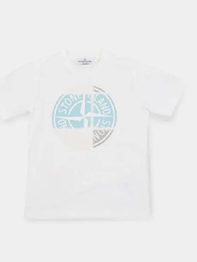 Big logo printing white kids short sleeve 741621052 V0001 - STONE ISLAND - BALAAN 1