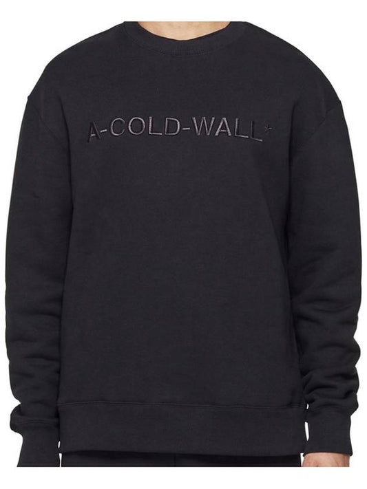 ACWMW043 BLACK Embroidered logo black sweatshirt - A-COLD-WALL - BALAAN 1