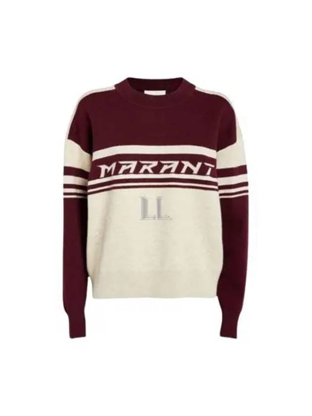 Colby Logo Knit Top Dark Plum - ISABEL MARANT - BALAAN 2