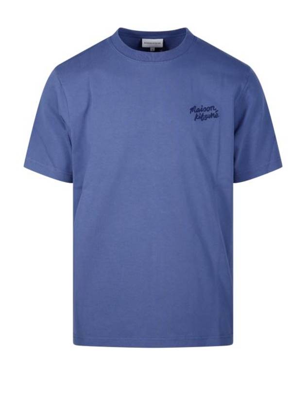 Handwriting Comfort Short Sleeve T-Shirt Storm Blue - MAISON KITSUNE - BALAAN 1