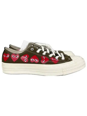 P1K117 1 Multi Heart Lows Sneakers Green - COMME DES GARCONS - BALAAN 1