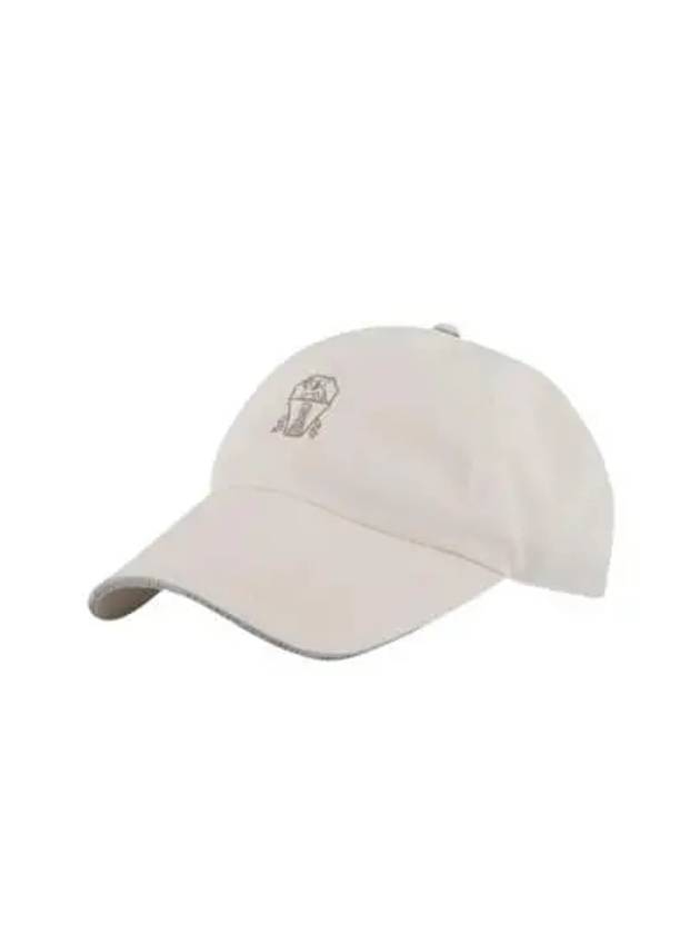 Embroidered Logo Curved Peak Ball Cap White - BRUNELLO CUCINELLI - BALAAN 2