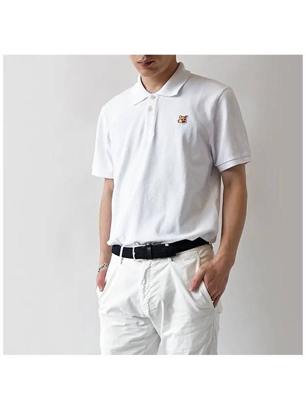 Fox Head Patch Classic Polo Shirt White - MAISON KITSUNE - BALAAN 3