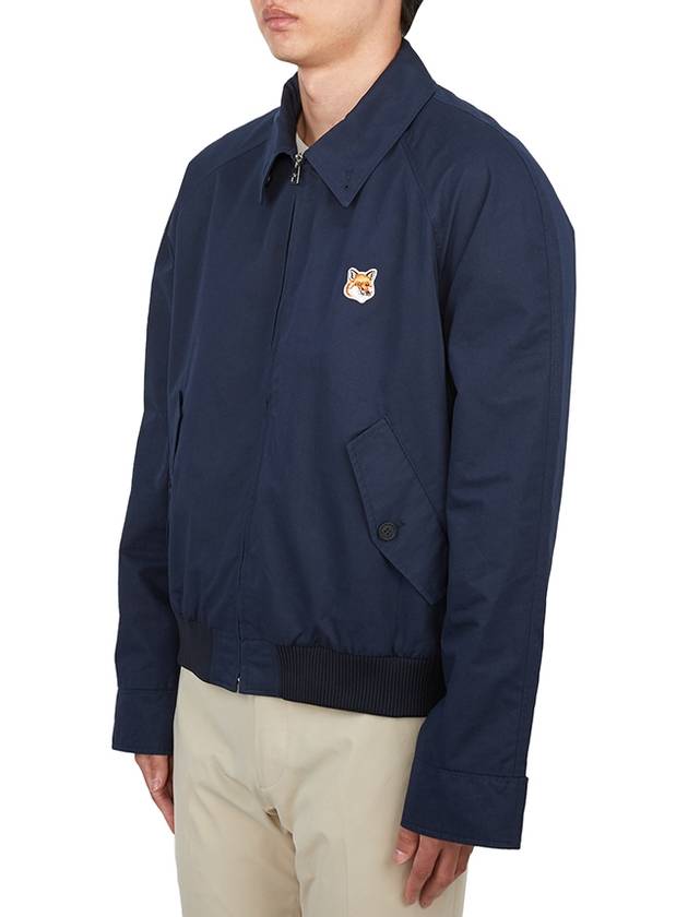 Harrington Zip-Up Jacket Navy - MAISON KITSUNE - BALAAN 4