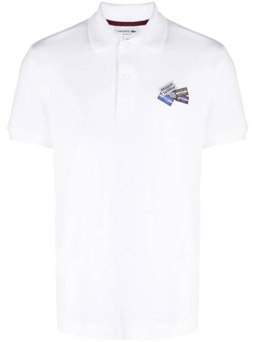 Cotton Pique Logo Patch Polo Shirt White - LACOSTE - BALAAN 1