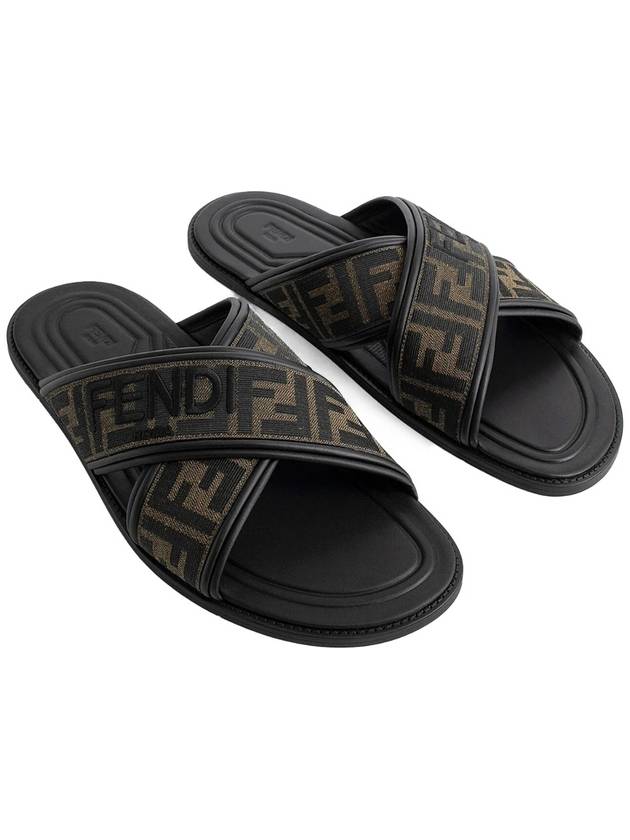 FF Logo Slipper Brown - FENDI - BALAAN 5