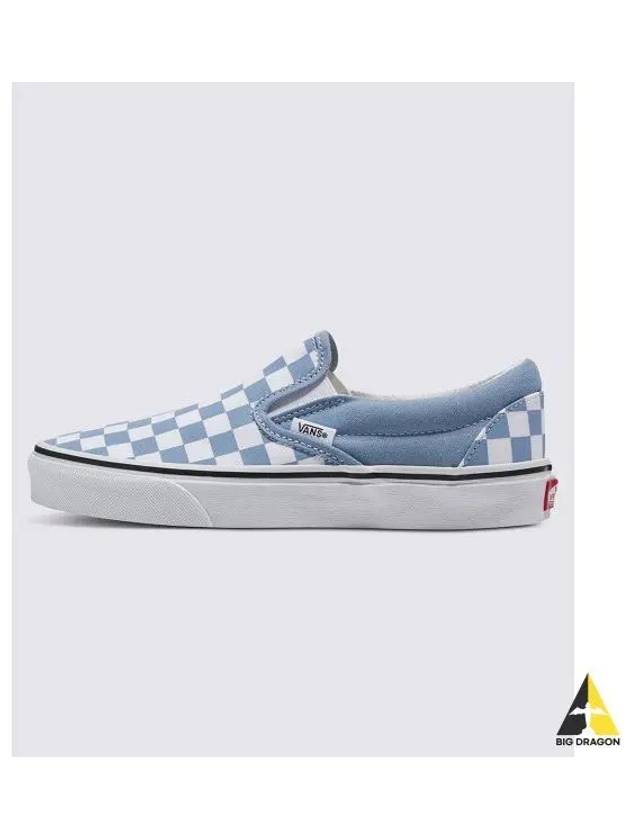 Classic Slip On Color THEORY Checkerboard Dusty Blue VN000BVZDSB1 - VANS - BALAAN 1