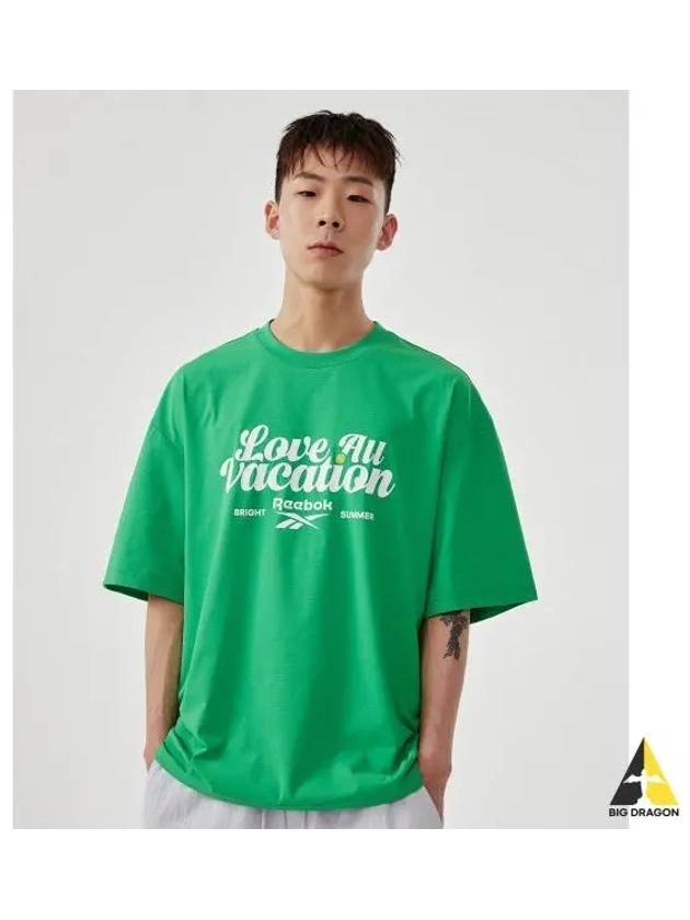 LOVE ALL VACATION T Shirt Green - REEBOK - BALAAN 1