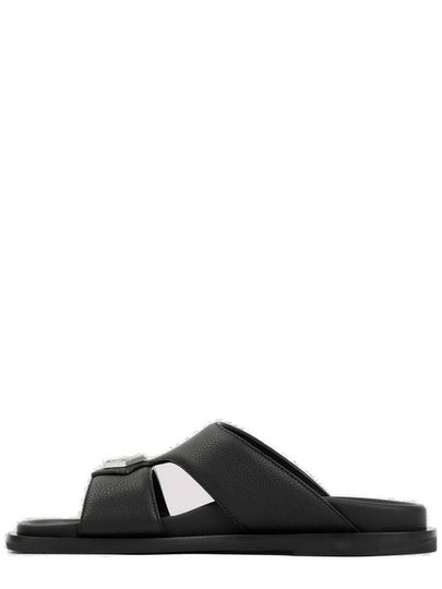 Aqua Grained Calfskin Sandal Black - DIOR - BALAAN 2