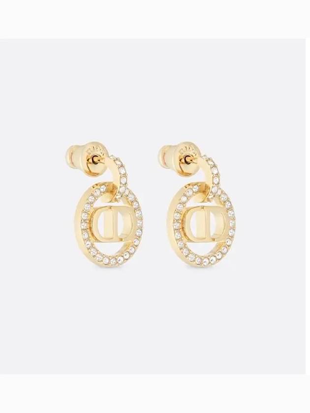 Petit CD Crystal Earrings Gold - DIOR - BALAAN 3