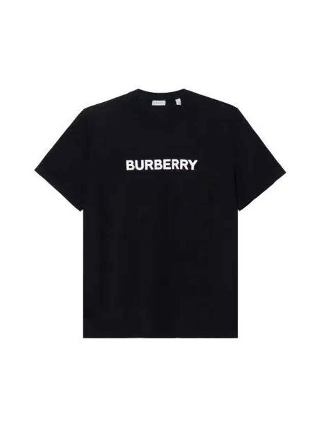 Logo Print Crew Neck Cotton Short Sleeve T-Shirt Black - BURBERRY - BALAAN 2