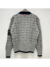 4 Bar Stripe Cable Knit Cardigan Grey - THOM BROWNE - BALAAN 3