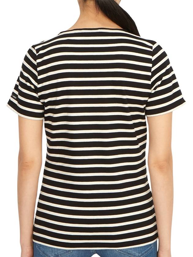 Etrille Striped Short Sleeve T-Shirt White Black - SAINT JAMES - BALAAN 5