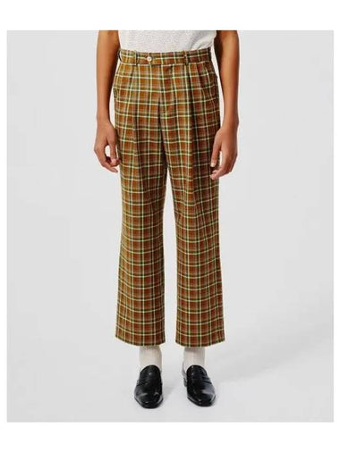 LATE CHECKOUT U GREEN CHECKERED TROUSERS - CORELATE - BALAAN 1