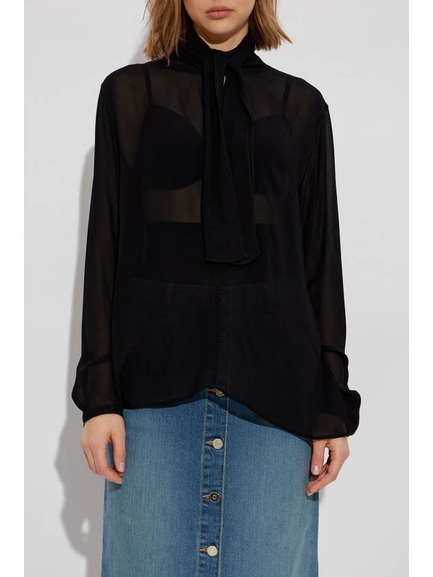 Alaïa Shirt With Tie, Women's, Black - ALAIA - BALAAN 3