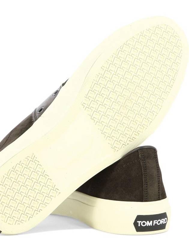 Logo Detail Suede Low Top Sneakers Brown - TOM FORD - BALAAN 6