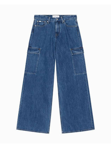 Jeans Low Rise Baggy Fit Denim Jeans Mid Blue - CALVIN KLEIN - BALAAN 1