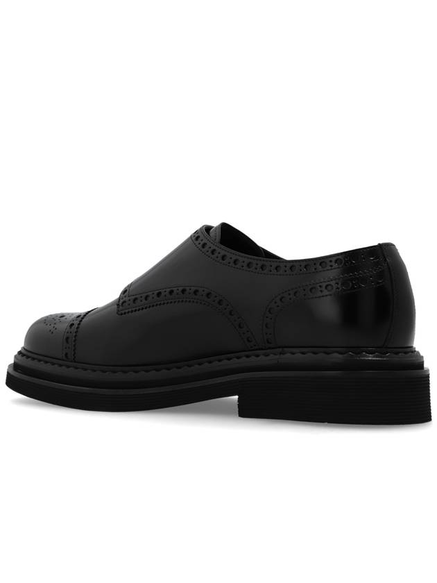 Dolce & Gabbana Leather Shoes With Decorative Perforation, Men's, Black - DOLCE&GABBANA - BALAAN 5