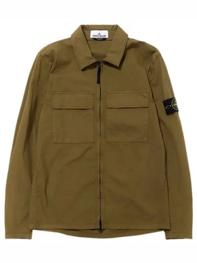 Supima Cotton Badge Overshirt Men s Jacket - STONE ISLAND - BALAAN 1