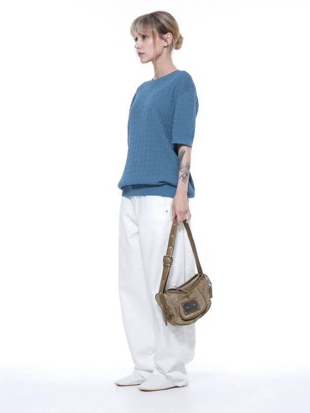 Women s LCRHK SK Linen Cable Round Half Knit Sky - CHANCE'S NOI - BALAAN 6