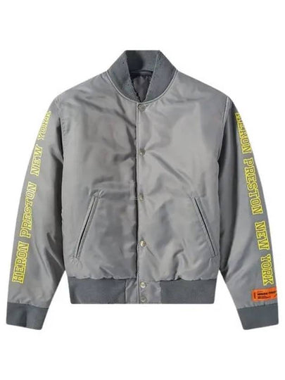 Sponsor Nylon Varsity Bomber Jacket Grey - HERON PRESTON - BALAAN 2