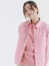 Logo embroidered outer cotton shirt pink 0032 - VOYONN - BALAAN 10