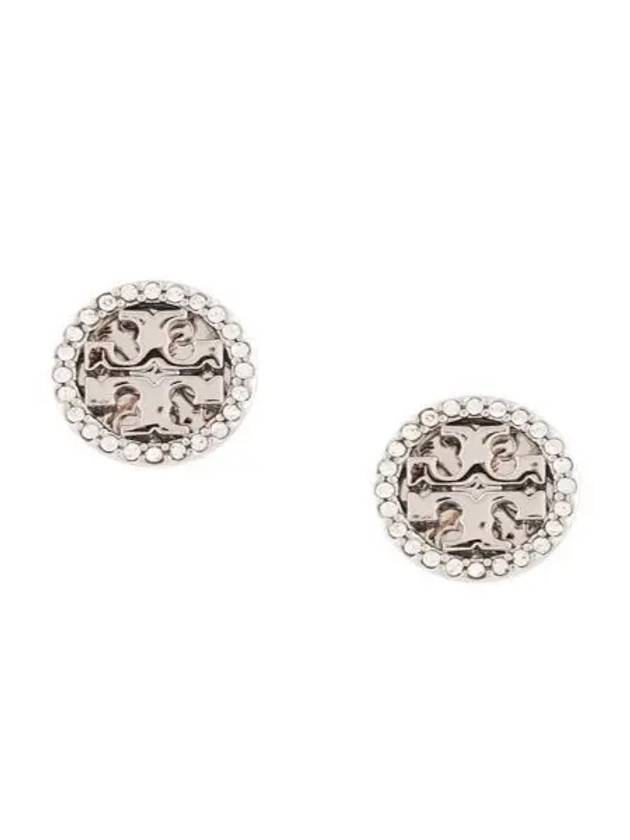 Miller Crystal Stud Earrings Silver - TORY BURCH - BALAAN 2