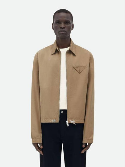 Triangle Pocket Nylon Zip Up Jacket Beige - BOTTEGA VENETA - BALAAN 2