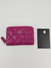 Classic Grained Shiny Calfskin Zipped Coin Purse Pink - CHANEL - BALAAN 11