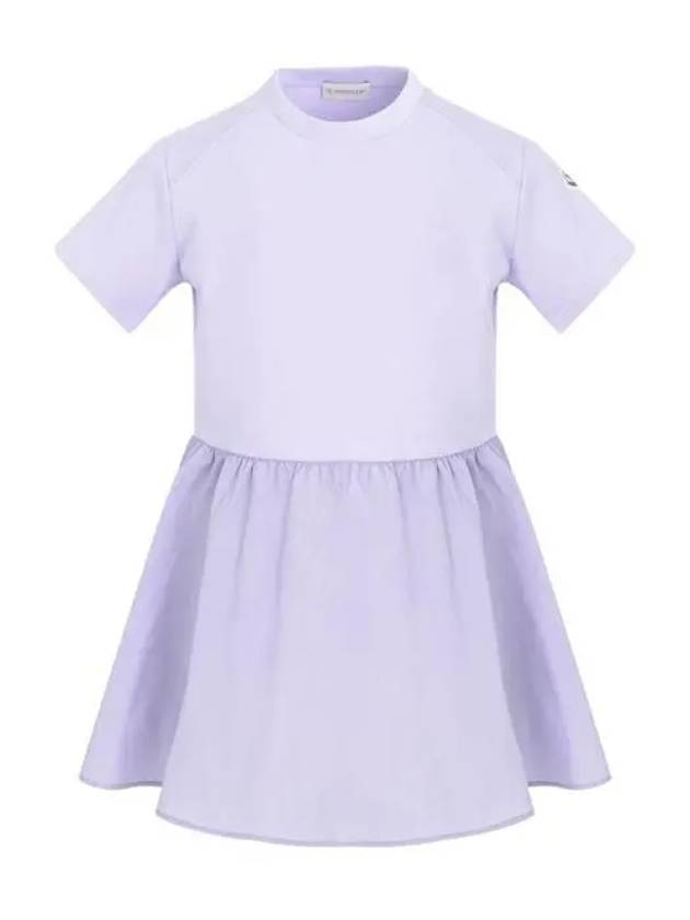 Moncler Junior 12 14 Logo Short Sleeve Dress Purple - MONCLER - BALAAN 1