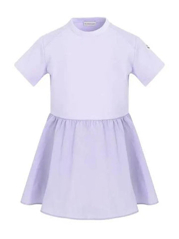 Moncler Junior 12 14 Logo Short Sleeve Dress Purple - MONCLER - BALAAN 1