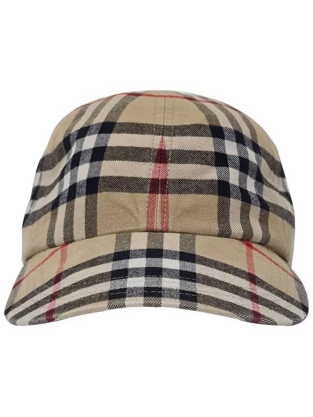 Check Cotton Ball Cap Beige - BURBERRY - BALAAN 3