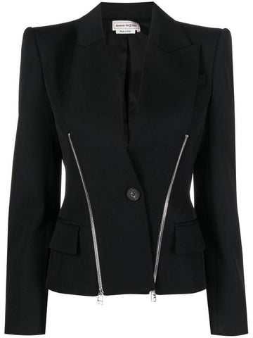 Wool Blazer Jacket Black - ALEXANDER MCQUEEN - BALAAN 1