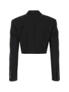 Wool Mohair Cropped Jacket Black - GUCCI - BALAAN 3