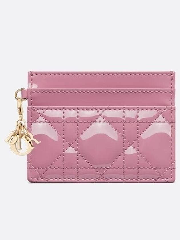 Lady Dior Freesia Card Wallet Hydranger Pink Patent - DIOR - BALAAN 1