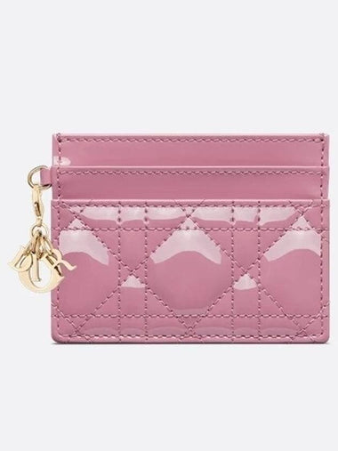 Lady Dior Freesia Card Wallet Hydranger Pink Patent - DIOR - BALAAN 1