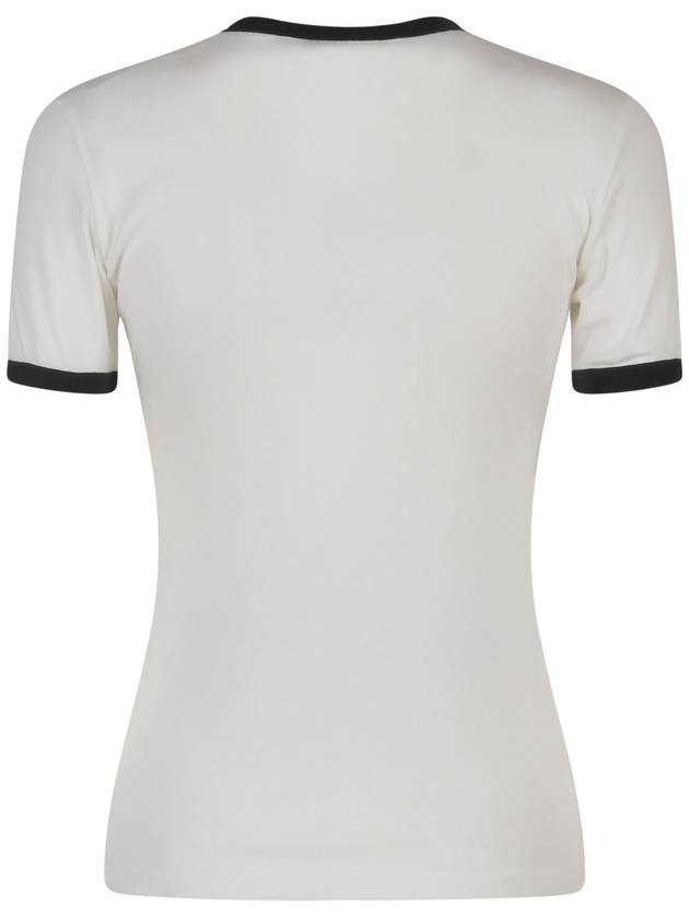 Contrast Signature Short Sleeve T-Shirt White - COURREGES - BALAAN 3