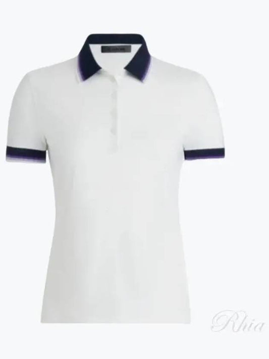 Women's Contrast Silky Tech Nylon Polo Shirt Snow - G/FORE - BALAAN 2