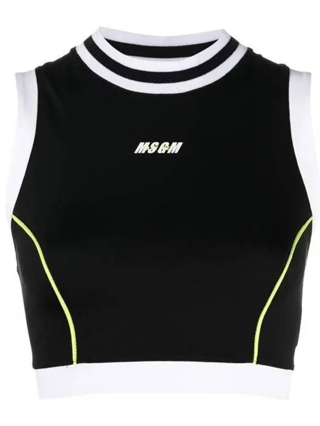 Logo Sports Bra Black - MSGM - BALAAN 1