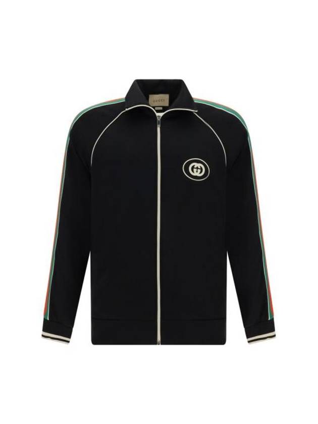 Interlocking G Technical Jersey Zip-up Jacket Black - GUCCI - BALAAN 2