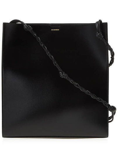 Tangle Large Leather Shoulder Bag Black - JIL SANDER - BALAAN 2