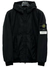 Men's Garment Dyed Crinkle Reps Recycled Nylon Primaloft TC Hooded Jacket Black - STONE ISLAND - BALAAN 2