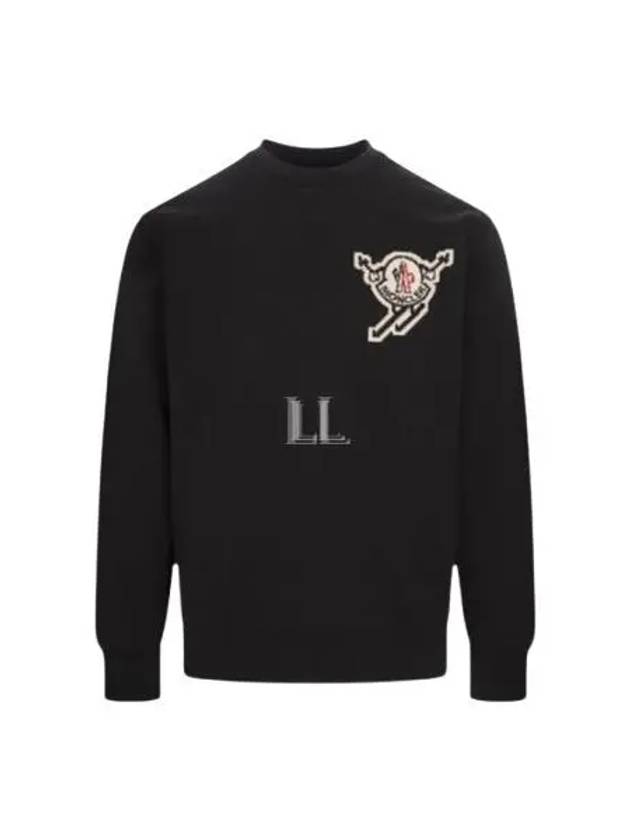 Ski Patch Sweatshirt Black - MONCLER - BALAAN 2