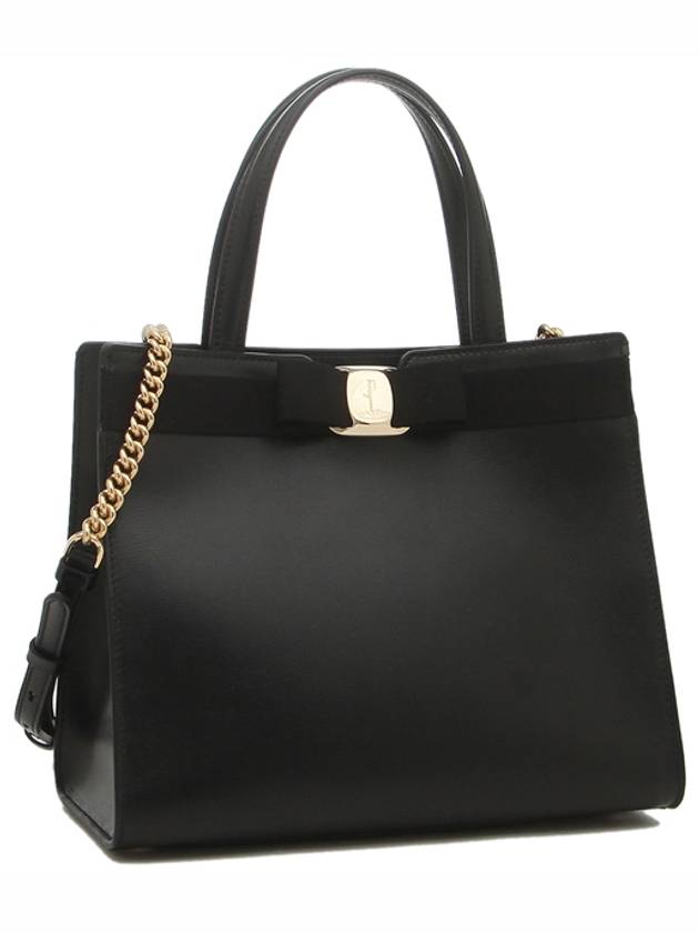 Vara Bow Top Handle Tote Bag Black - SALVATORE FERRAGAMO - BALAAN 2