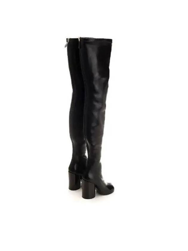 Leather Over The Knee Socks Long Boots Black - BURBERRY - BALAAN 4